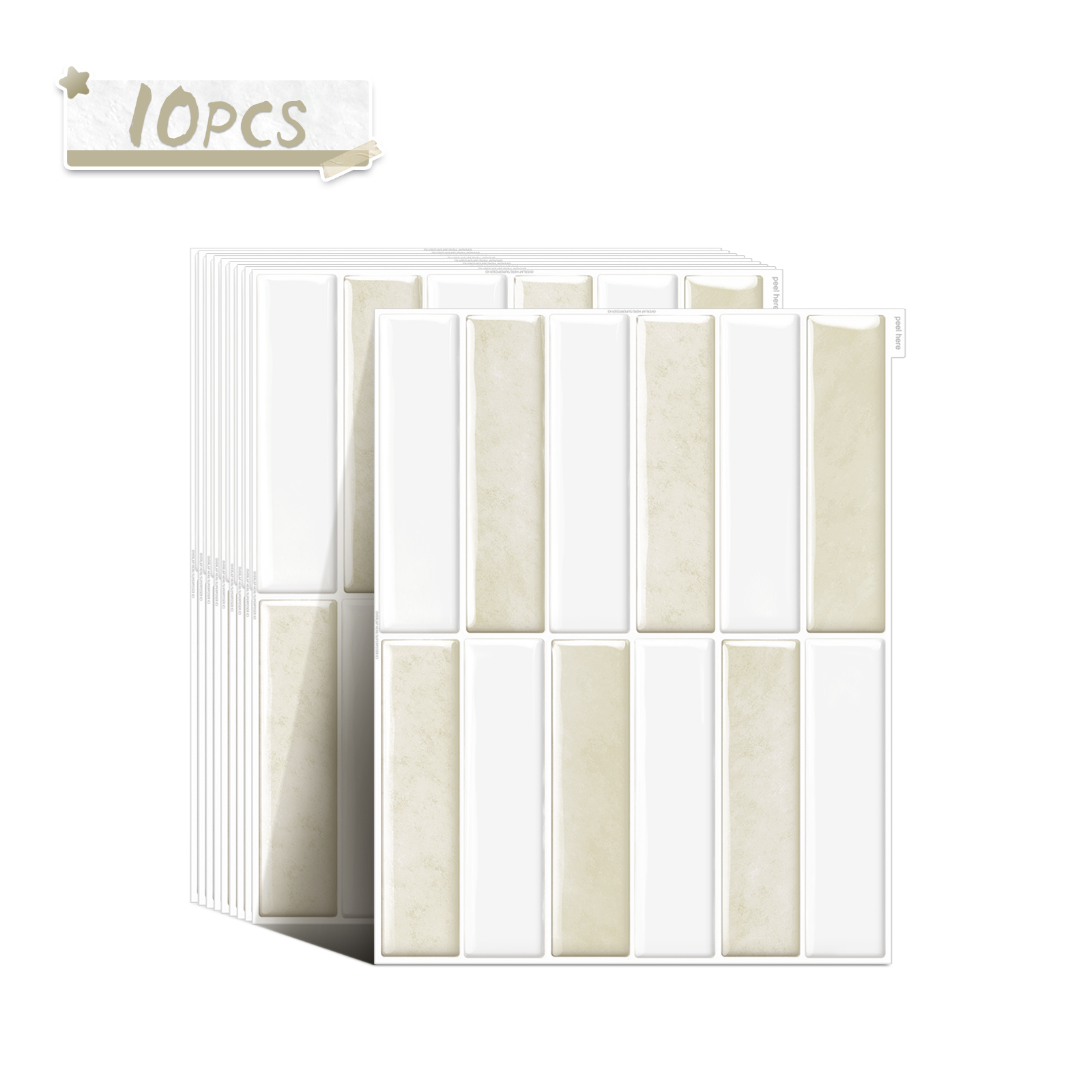 Commercial Kitchen Wall Panels - 10 шт. декоративных наклеек для стен,