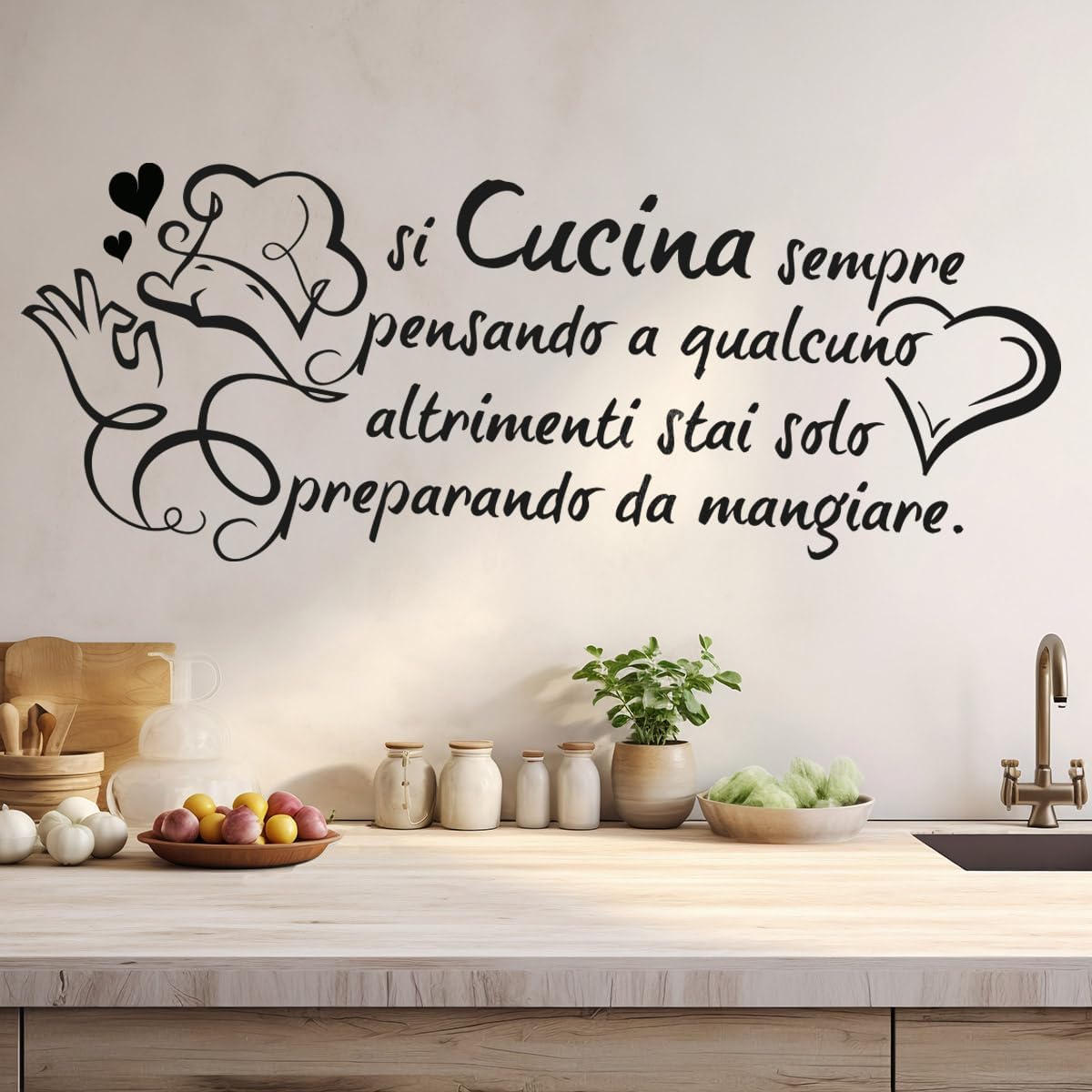 Commercial Kitchen Wall - Наклейка на стену с цитатой о