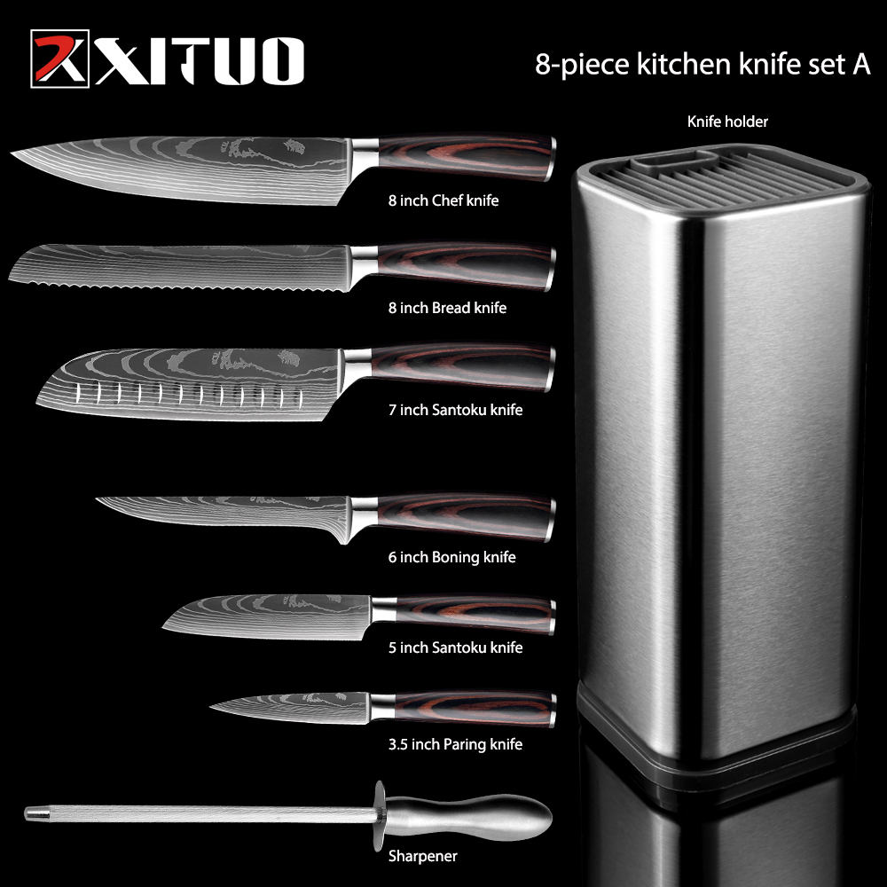 Commercial Kitchen Knife Holder - Набор ножей шеф-повара, 1-8 шт., острые